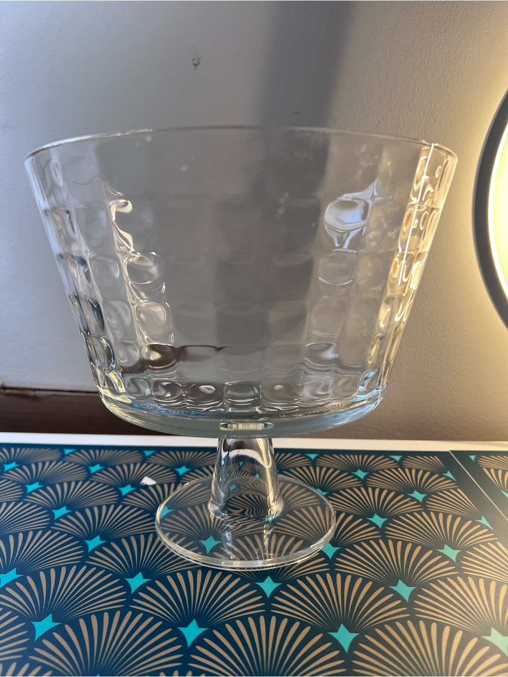 Clear Glass Pedestal Dessert Bowl - Single Piece